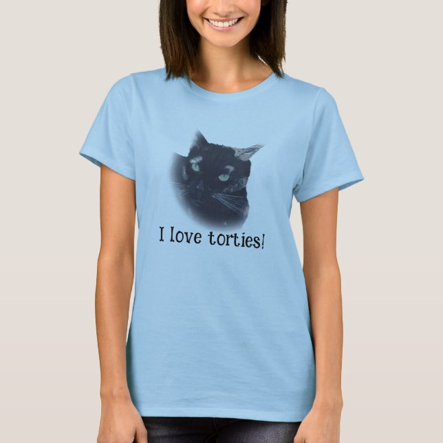 I kärlek torties, Tortoise Snäcka Cat Ansikte tshi T Shirt (Framsida)