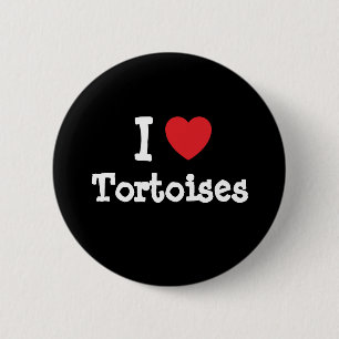 I kärlek Tortoises hjärtats anpassningsbar perso Knapp