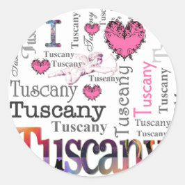 I kärlek Toscana Runt Klistermärke