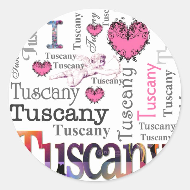 I kärlek Toscana Runt Klistermärke (Framsida)