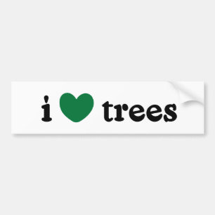 I Kärlek Träd Bumper Sticker Bildekal