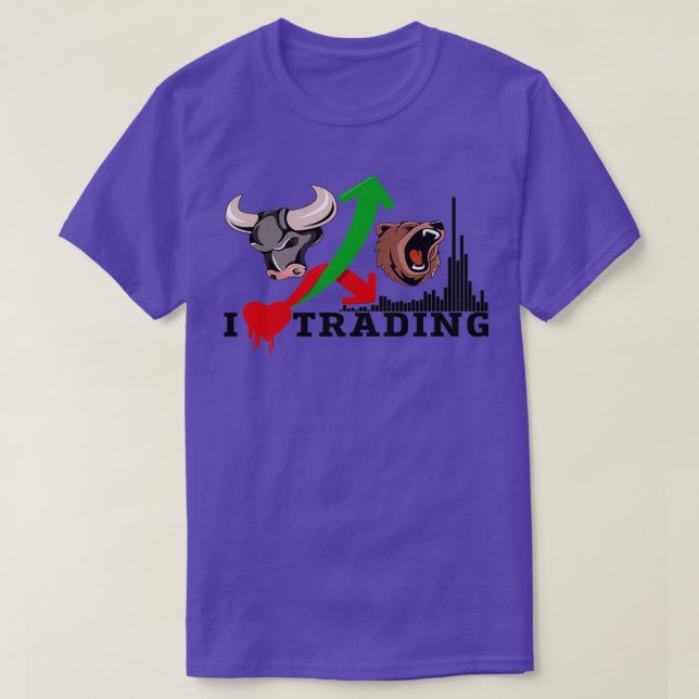 I kärlek Trading Design björnar jämfört med tjurar T Shirt (Design framsida)