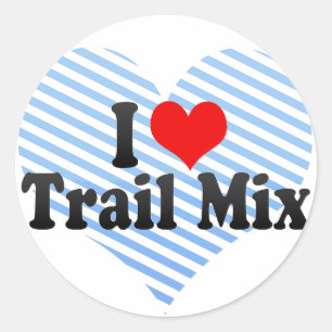 I Kärlek Trail Mix Runt Klistermärke