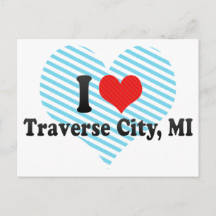 I Kärlek Traverse City, MI Vykort