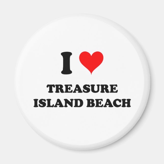 I Kärlek Treasure Island Beach Florida Magnet (Framsidan)