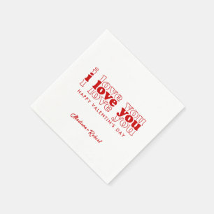 I kärlek tredubblar du rödtypografi Valentin's Gif Pappersservett