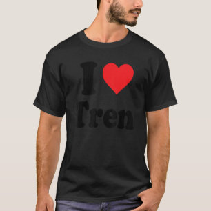 I Kärlek Tren Distress Retro Vintage Design T Shirt
