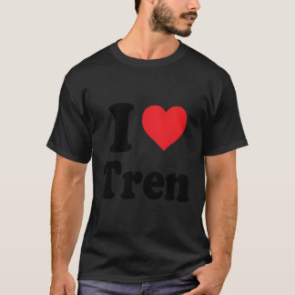 I Kärlek Tren Distress Retro Vintage Design T Shirt