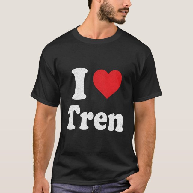 I Kärlek Tren Distress T Shirt (Framsida)