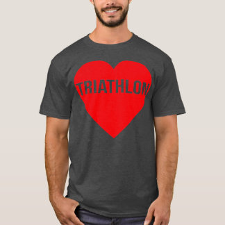 I Kärlek Triathlon Heart Simma Bike Springa Triath T Shirt