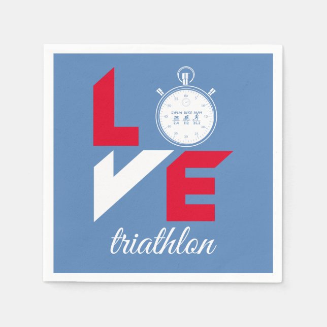 I kärlek triathlon pappersservett (Framsidan)