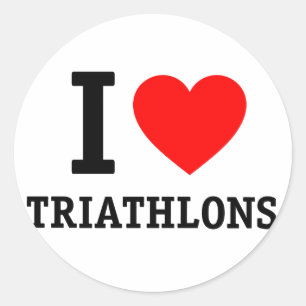 I Kärlek Triathlon Runt Klistermärke