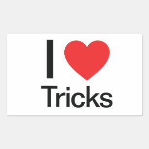 I Kärlek Tricks Rektangulärt Klistermärke
