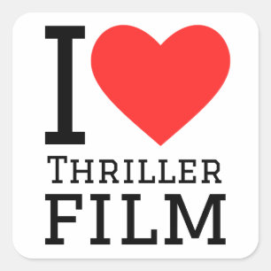 I kärlek triller film fyrkantigt klistermärke