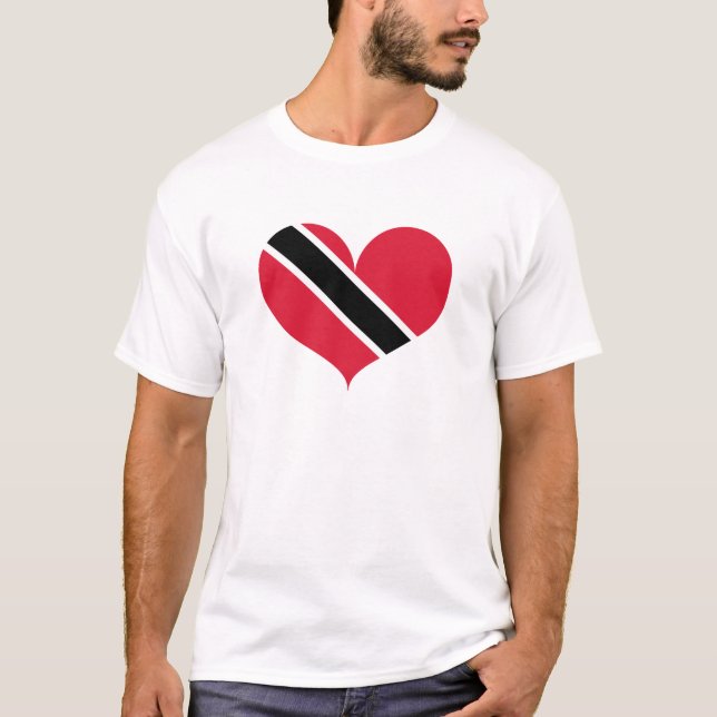 I Kärlek Trinidad och Tobago Flagga T Shirt (Framsida)