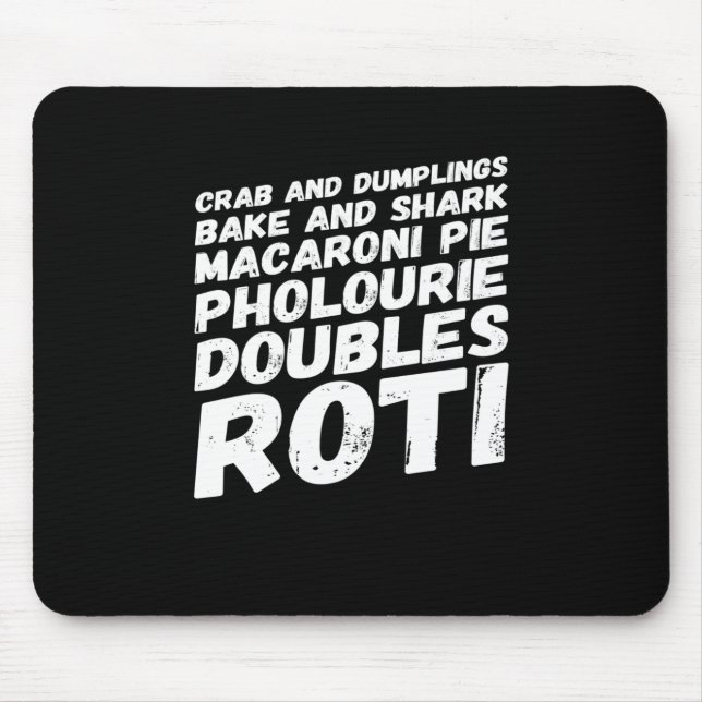 I kärlek Trinidad och Tobago Food t-shirt Musmatta (Framsidan)