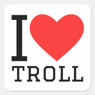 I KÄRLEK TROLL FYRKANTIGT KLISTERMÄRKE