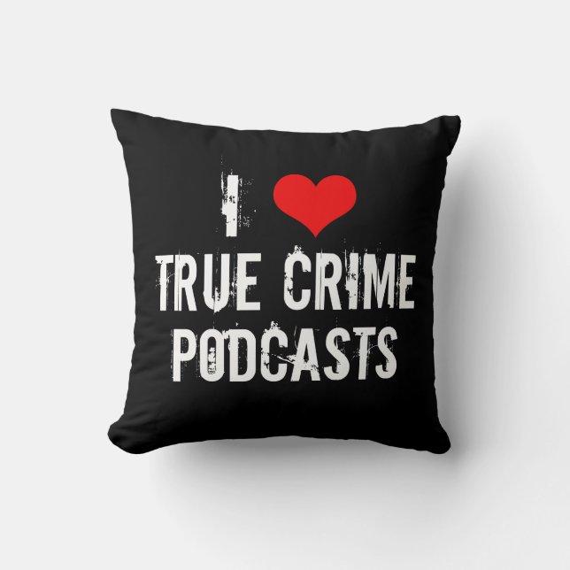 I Kärlek True Crime Podcasts Coola Black Kudde (Framsida)
