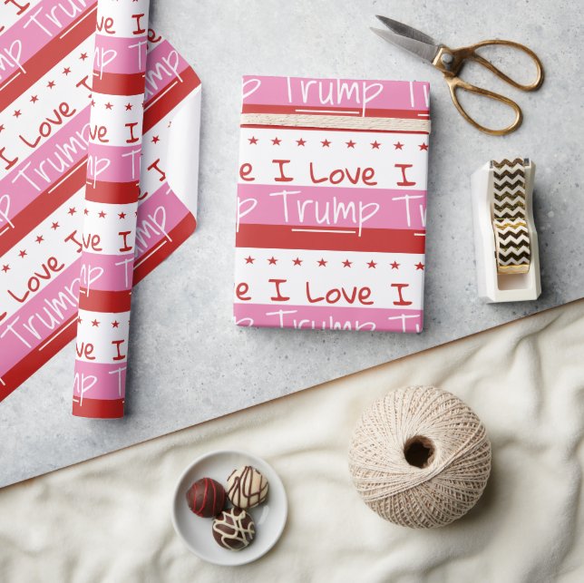 I Kärlek Trump ... för president Rosa Wrapping Pap Presentpapper (Hantverk)