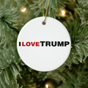 I Kärlek Trump Julgransprydnad Keramik