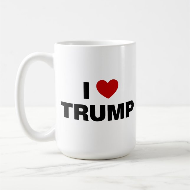 I Kärlek Trump Kaffemugg (Vänster)