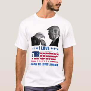 I Kärlek Trump och Örn Amerika T Shirt