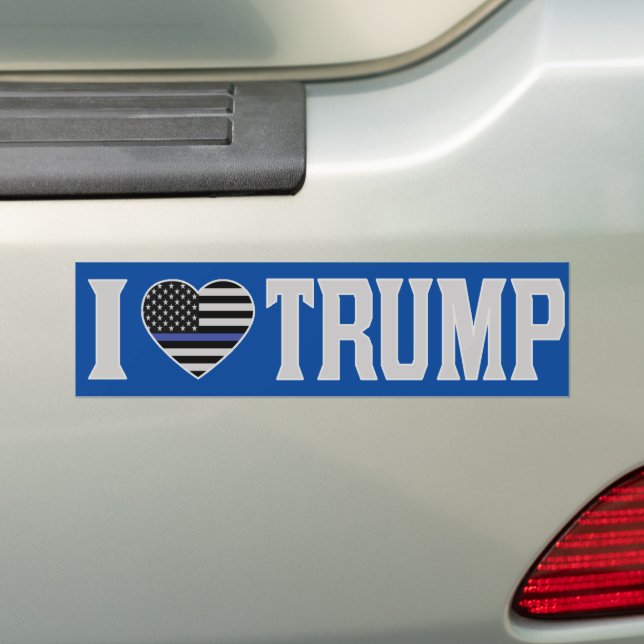 I Kärlek Trump US Flagga Thin Blue Line Pro Trump Bildekal (På Bil)