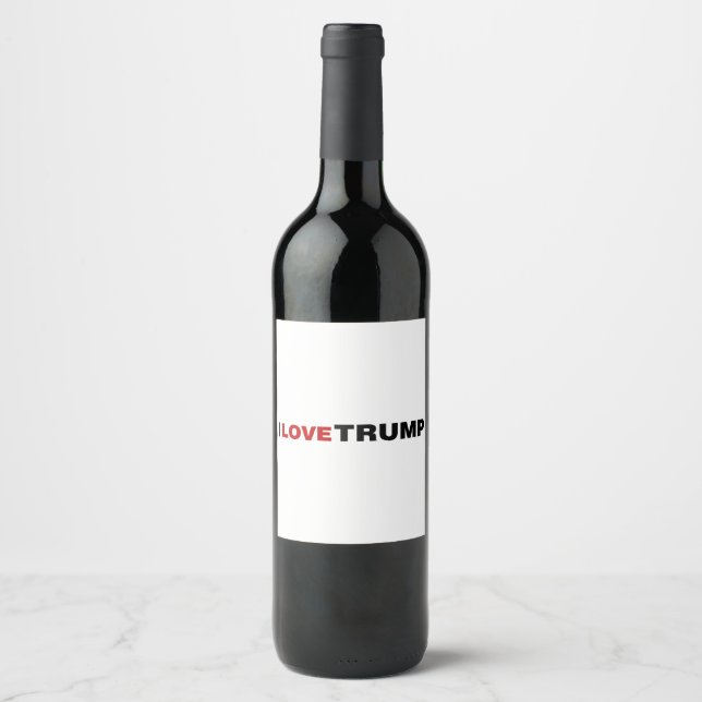I Kärlek Trump Vinflaska Etikett (Framsida)