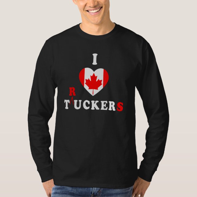 I Kärlek Tucker Funny Trucker Freedom Convoy 2022  T Shirt (Framsida)