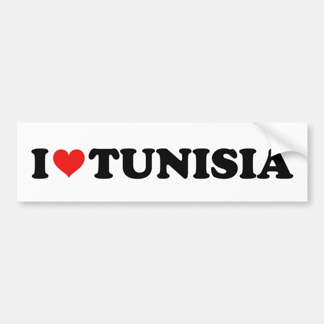 I Kärlek Tunisien Red I Heart Tunisisk bil Bildekal (Framsidan)