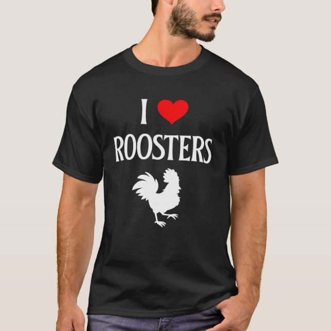 I Kärlek Tuppar I Heart Tuppar Tupp Chicken T Shirt (Framsida)