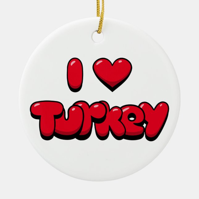 I Kärlek Turkiet Julgransprydnad Keramik (Framsidan)