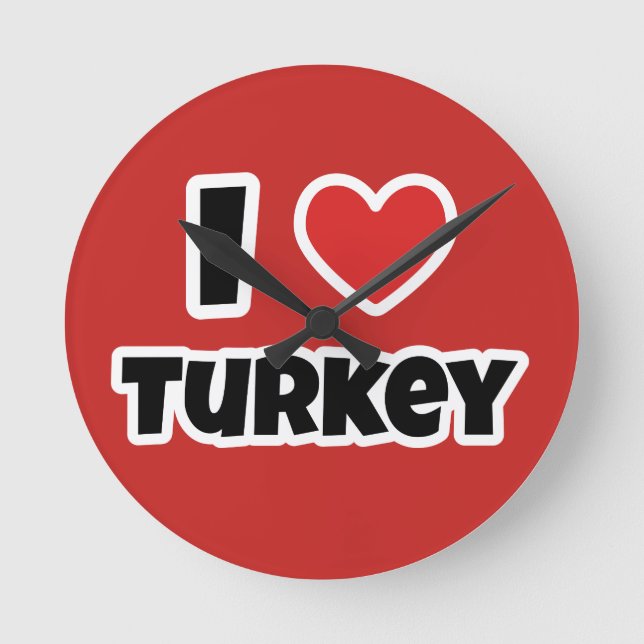 I kärlek Turkiet Rund Klocka (Framsida)