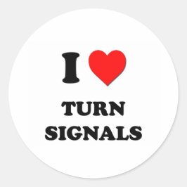 I kärlek Turn Signals Runt Klistermärke