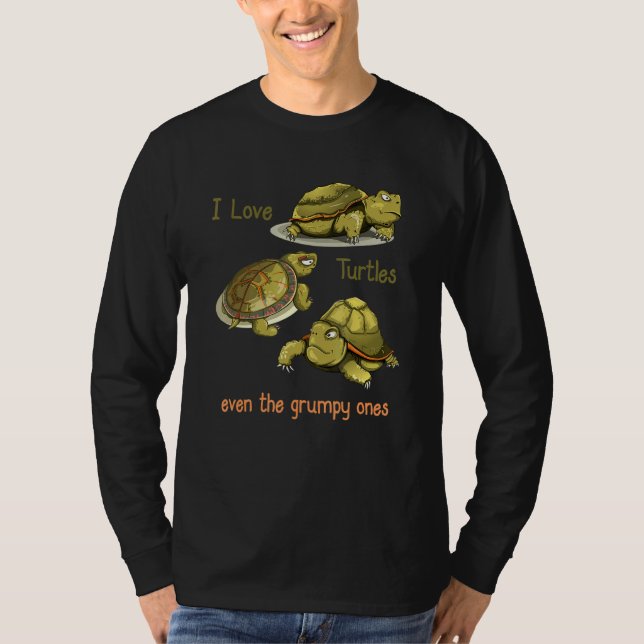 I Kärlek Turtles även de grumpy Ones T Shirt (Framsida)