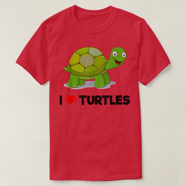 I Kärlek Turtles Heart Turtles Tee (Design framsida)