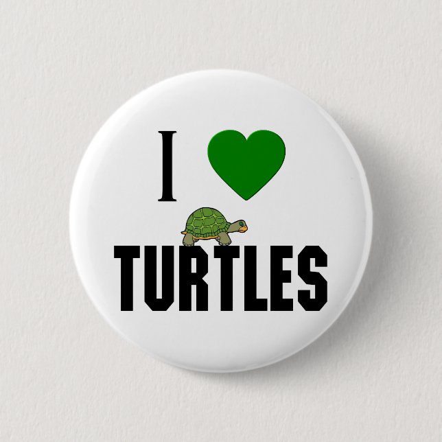 I Kärlek Turtles Knapp (Framsida)