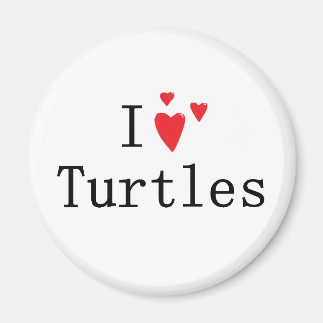 I Kärlek Turtles Magnet (Framsidan)