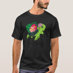 I Kärlek Turtles Smile Ansikte Turtle Tropical Hib T Shirt
