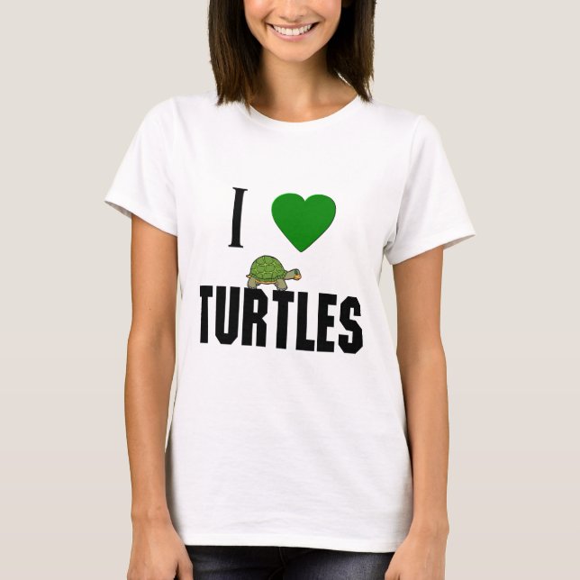 I Kärlek Turtles Tee Shirt (Framsida)