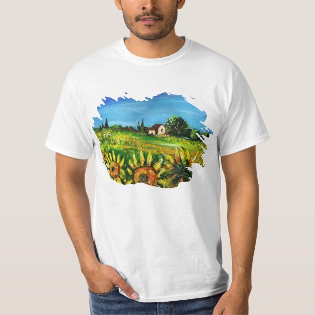 I KÄRLEK TUSCANY OCH SUNFLÖDEN T SHIRT (Framsida)