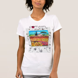 I KÄRLEK TUSCANY, SUNFLÖDEN OCH POPY FÄLT TEE SHIRT
