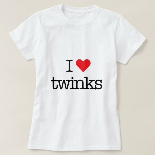 I Kärlek Twinks with Heart Cute Shirt for Gay Mana T (Design framsida)