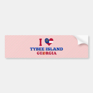 I Kärlek Tybee Island, Georgien Bildekal