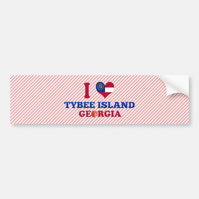 I Kärlek Tybee Island, Georgien Bildekal (Framsidan)