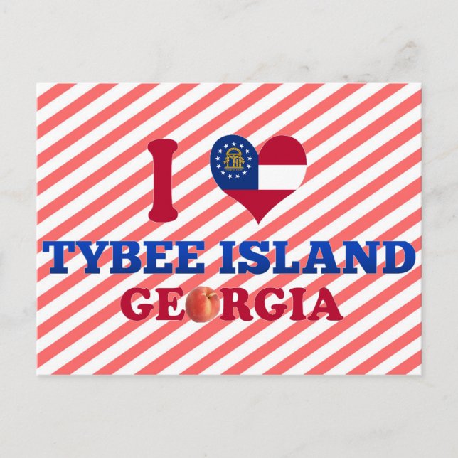 I Kärlek Tybee Island, Georgien Vykort (Framsida)