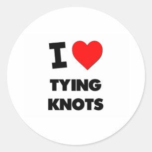 I Kärlek Tying Knots Runt Klistermärke