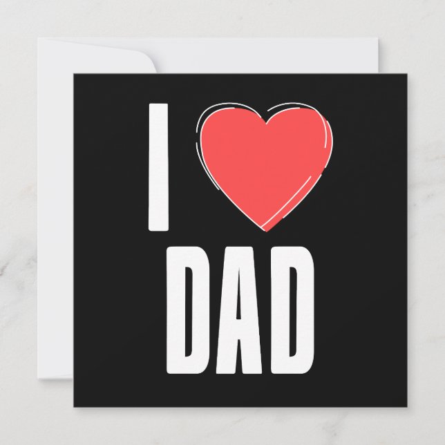 I Kärlek Typography Far's Day Card Julkort (Framsida)