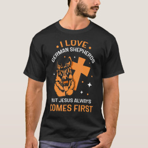 i kärlek, tyska shepherds, men jesus kommer alltid t shirt