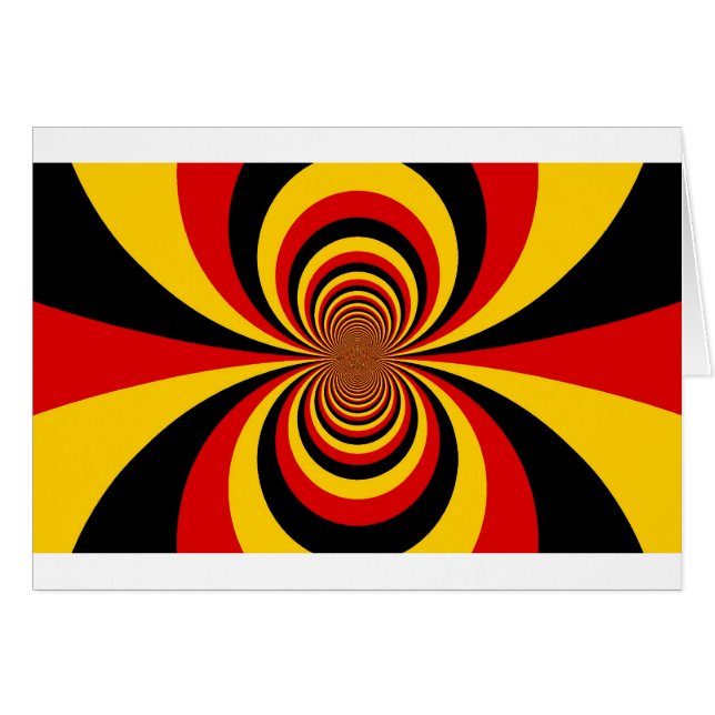 I Kärlek Tyskland du National Flagga Art Print Hälsningskort (Framsidan Horizontal)